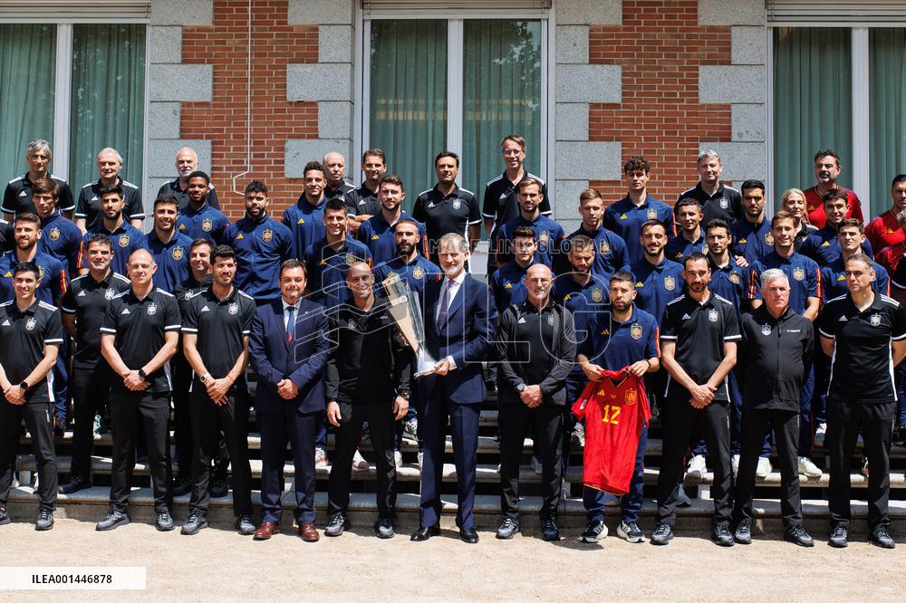 King Felipe Receives National Soccer Team - Madrid
