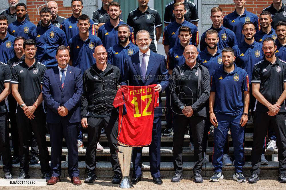 King Felipe Receives National Soccer Team - Madrid
