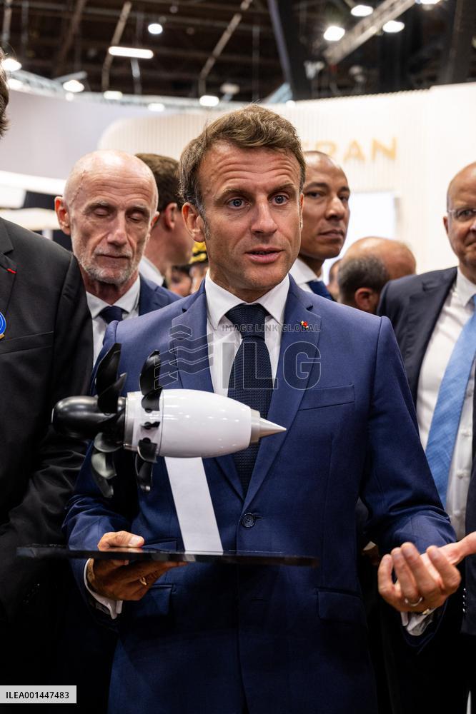 President Macron At Paris Air Show - Le Bourget