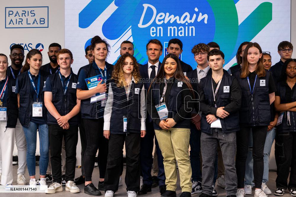 President Macron At Paris Air Show - Le Bourget