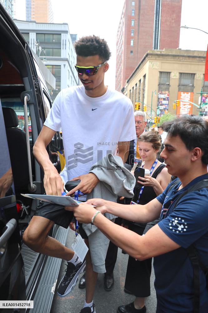 Draft Prospect Victor Wembanyama Arrives in NYC