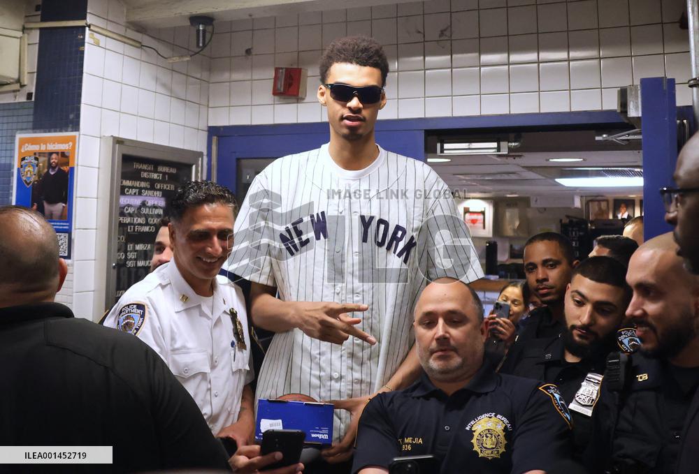 Draft Prospect Victor Wembanyama Arrives in NYC