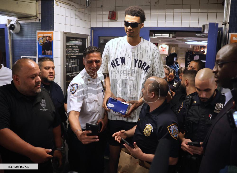 Draft Prospect Victor Wembanyama Arrives in NYC