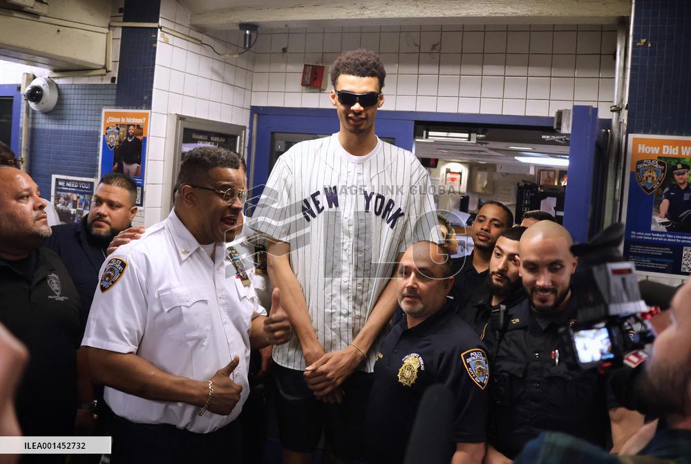 Draft Prospect Victor Wembanyama Arrives in NYC