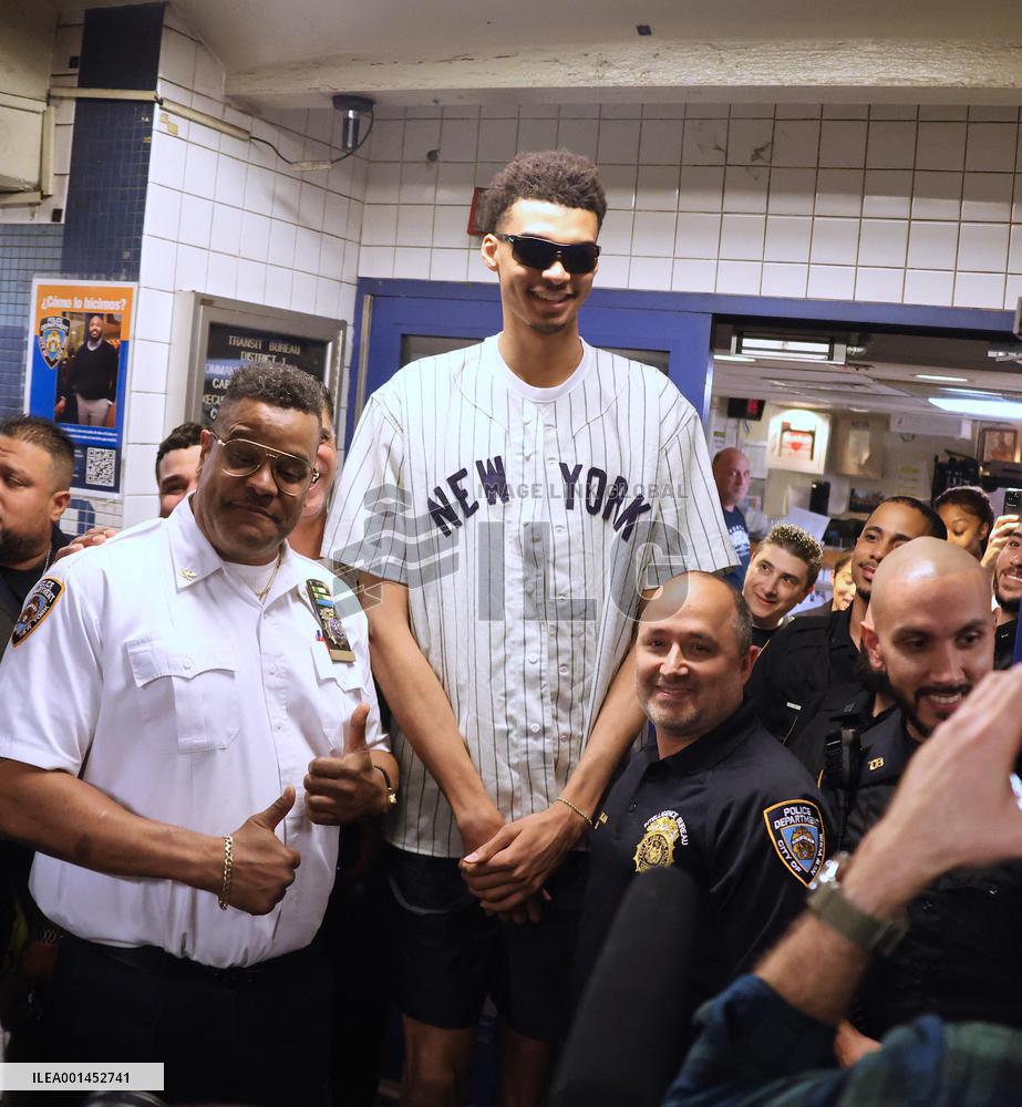 Draft Prospect Victor Wembanyama Arrives in NYC