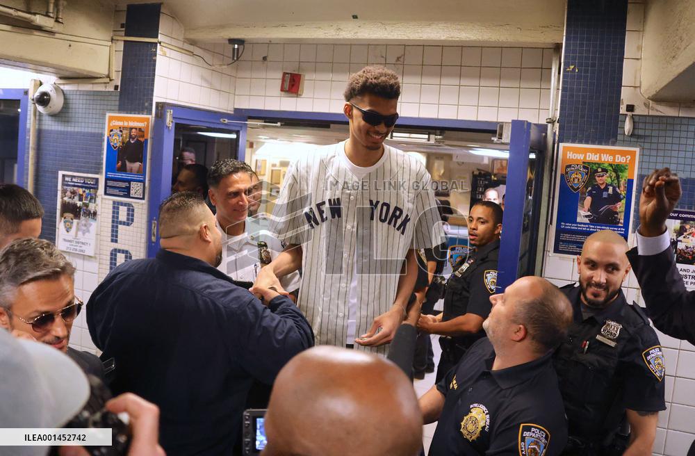Draft Prospect Victor Wembanyama Arrives in NYC