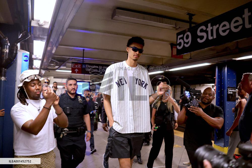 Draft Prospect Victor Wembanyama Arrives in NYC