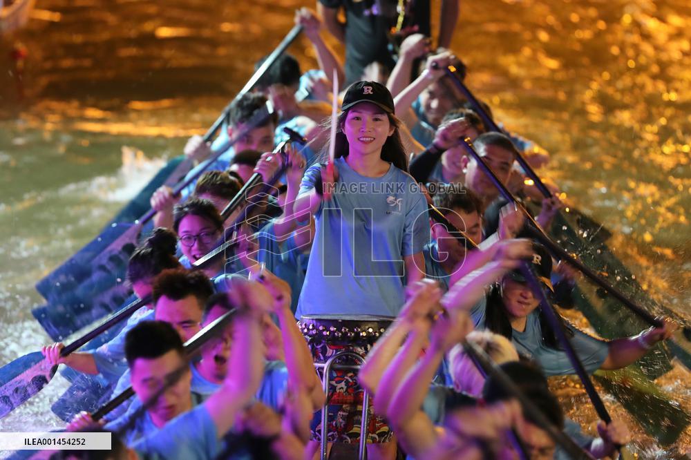 CHINA-FUJIAN-FUZHOU-SANXI VILLAGE-NIGHTTIME DRAGON BOAT RACE (CN)