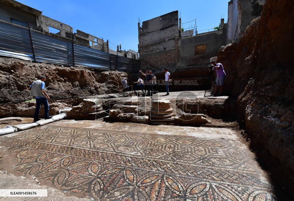 SYRIA-HOMS-ARCHEOLOGY-ROMAN-ERA MOSAIC PANEL