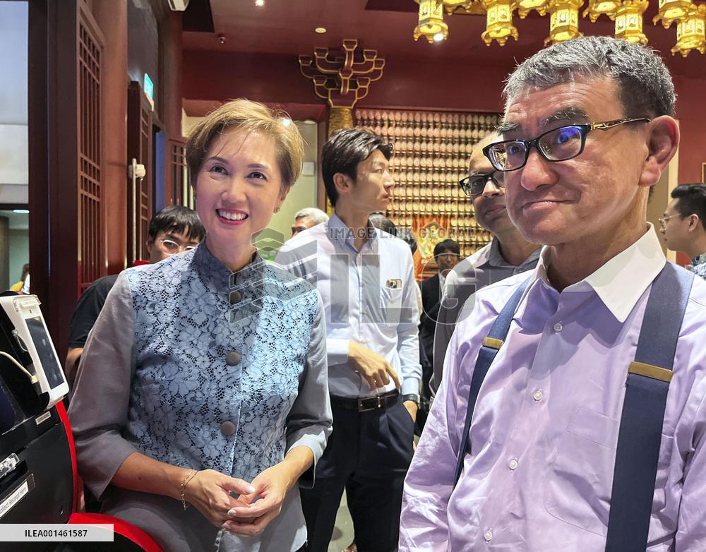 Japan digital reform minister Kono in Singapore