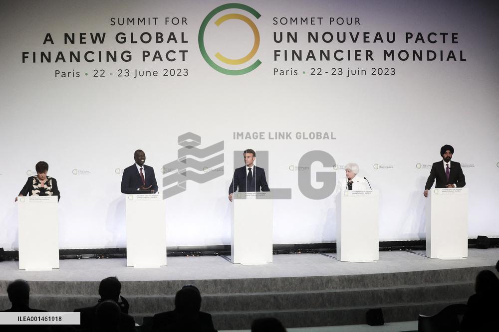 Closing Session Of The New Global Financial Pact Summit - Paris