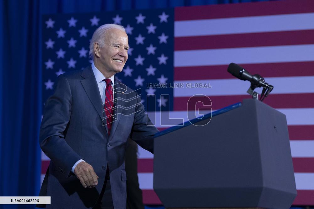 President Joe Biden makes remarks at a political event held by pro choice groups