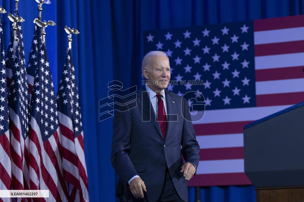 President Joe Biden makes remarks at a political event held by pro choice groups