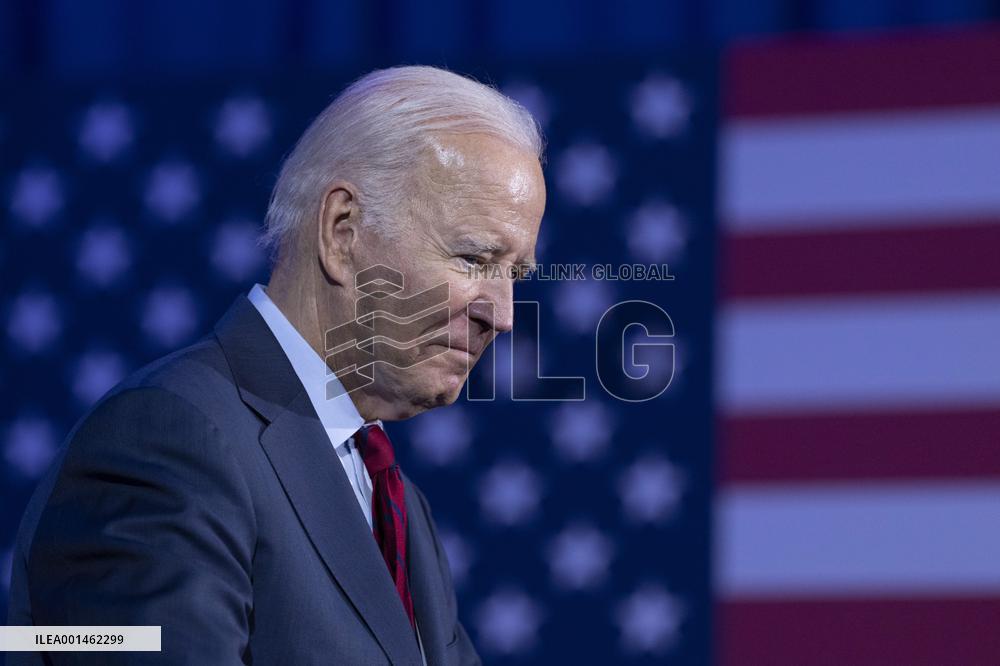 President Joe Biden makes remarks at a political event held by pro choice groups