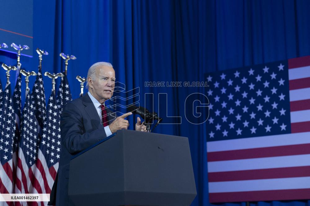 President Joe Biden makes remarks at a political event held by pro choice groups