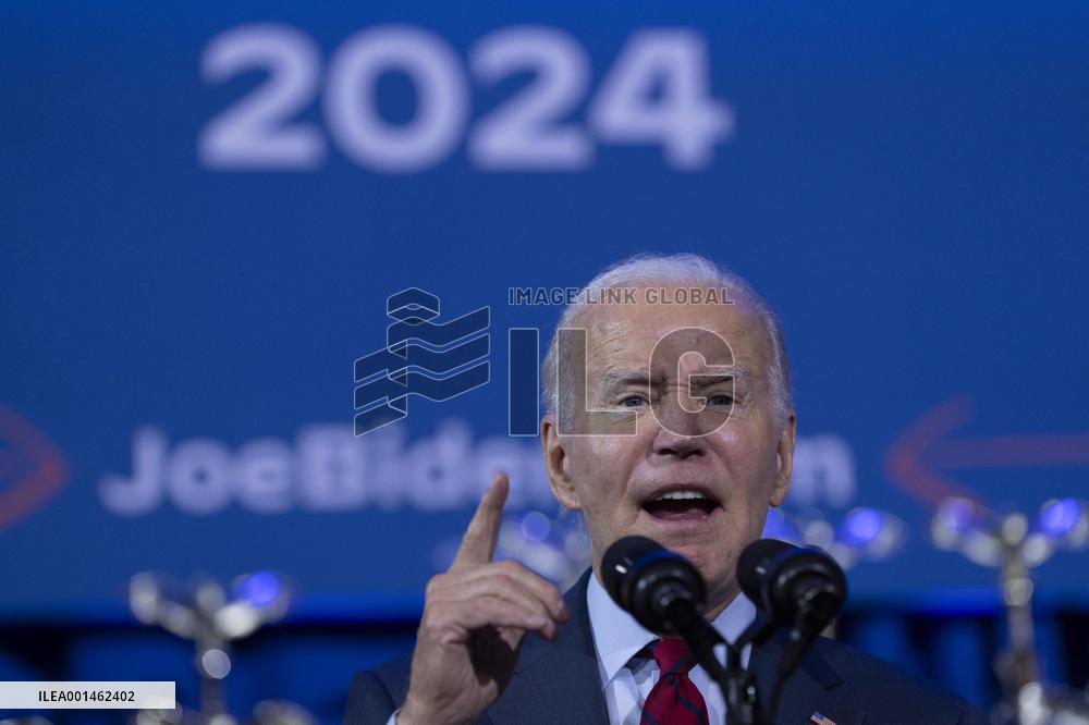 President Joe Biden makes remarks at a political event held by pro choice groups
