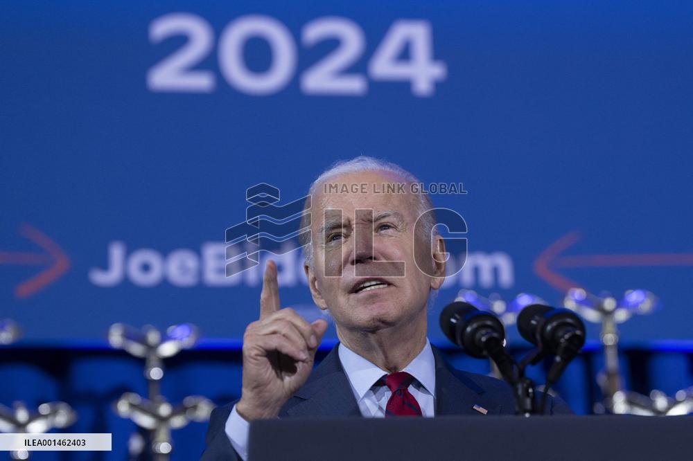 President Joe Biden makes remarks at a political event held by pro choice groups