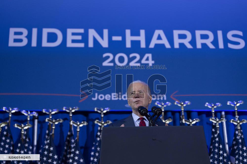 President Joe Biden makes remarks at a political event held by pro choice groups