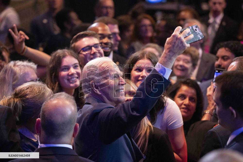 President Joe Biden makes remarks at a political event held by pro choice groups
