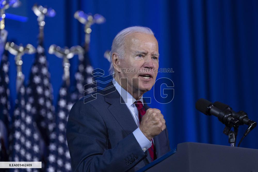 President Joe Biden makes remarks at a political event held by pro choice groups