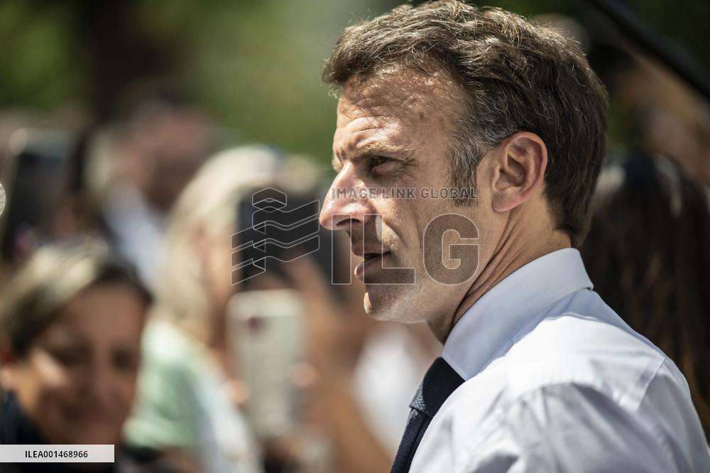 Emmanuel Macron Visit To Marseille