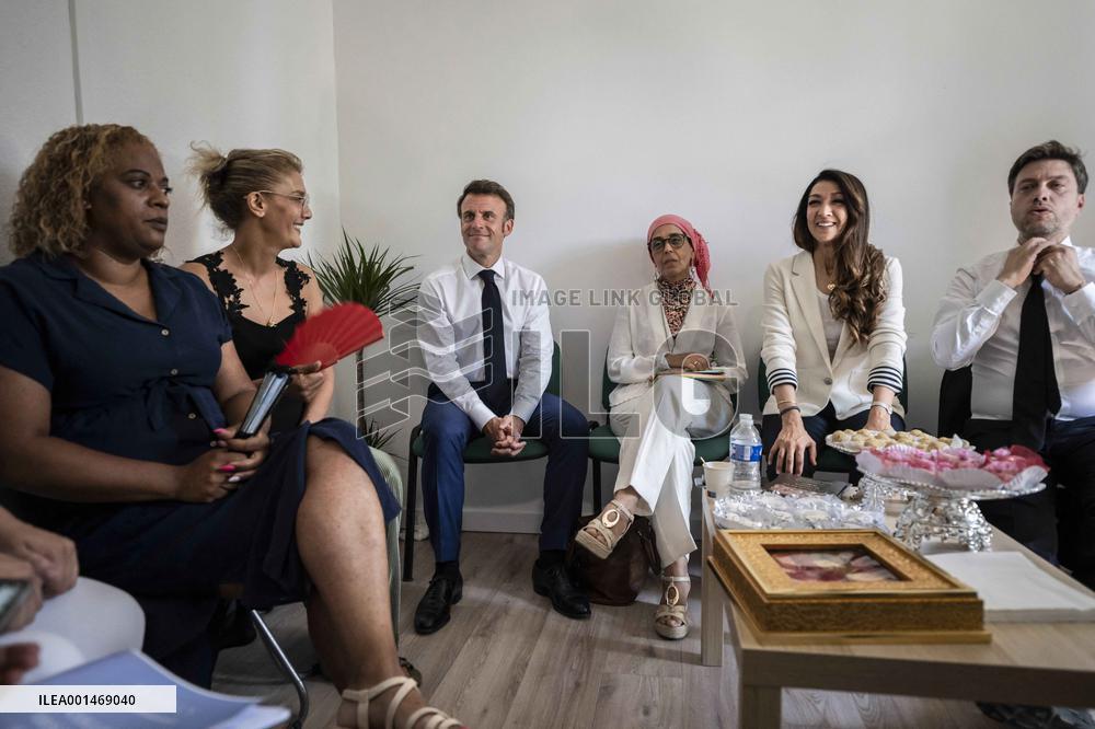 Emmanuel Macron Visit To Marseille