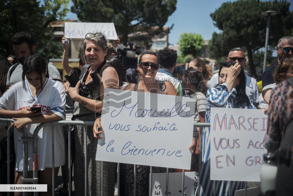 Emmanuel Macron Visit To Marseille