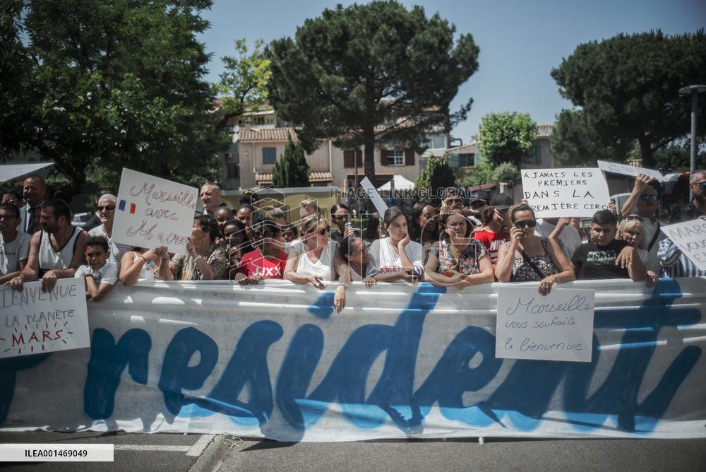 Emmanuel Macron Visit To Marseille
