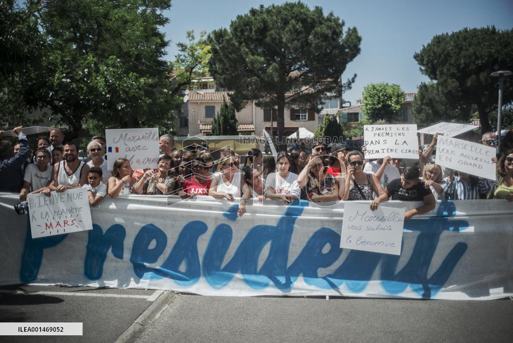 Emmanuel Macron Visit To Marseille