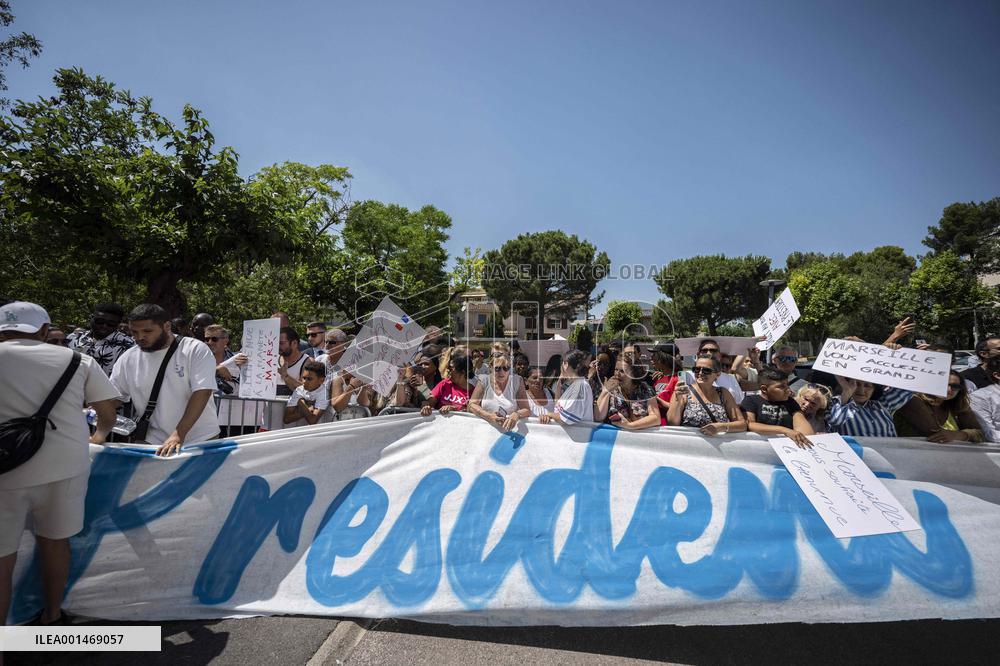 Emmanuel Macron Visit To Marseille