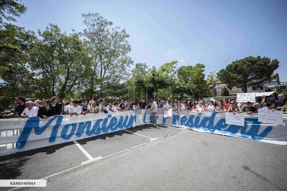 Emmanuel Macron Visit To Marseille