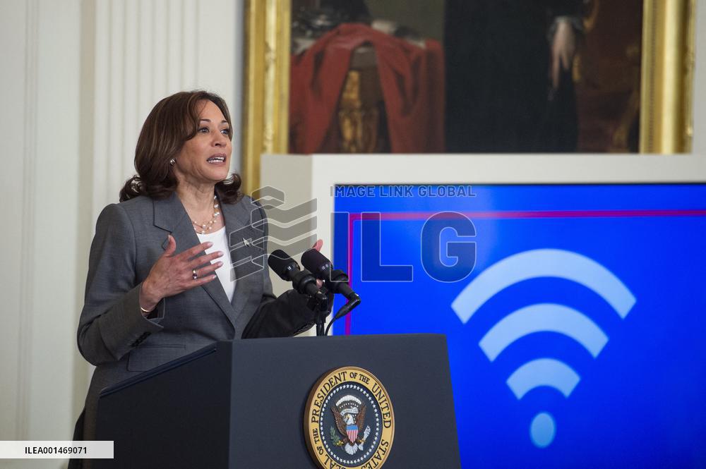 United States President Joe Biden, United States Vice President Kamala Harris and United States Secretary of Commerce Gina Raimo