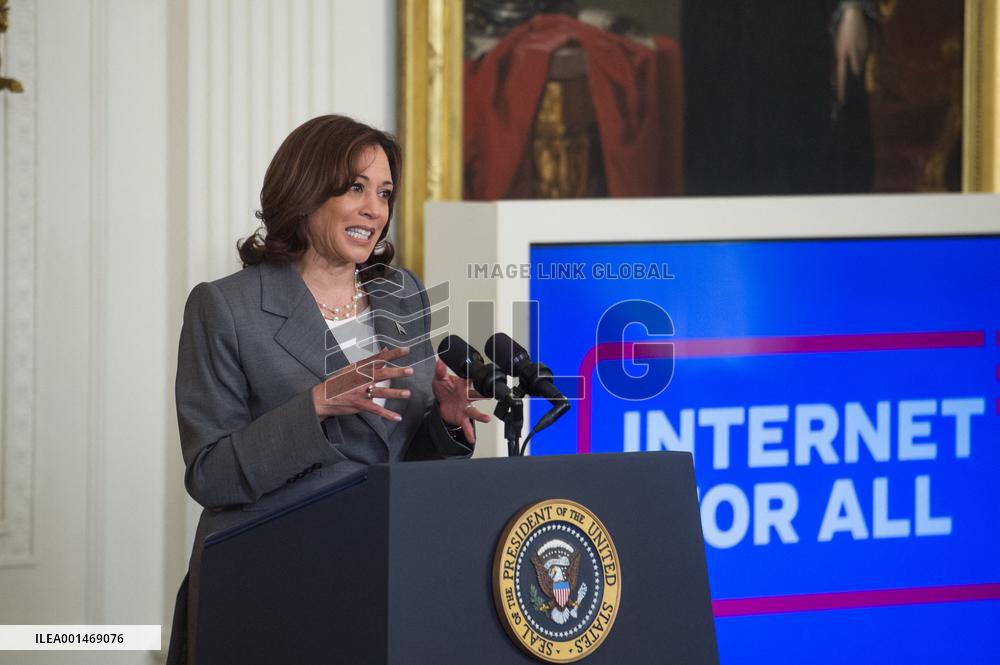 United States President Joe Biden, United States Vice President Kamala Harris and United States Secretary of Commerce Gina Raimo