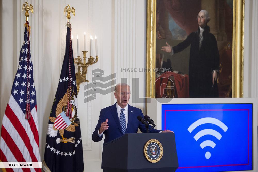 United States President Joe Biden, United States Vice President Kamala Harris and United States Secretary of Commerce Gina Raimo