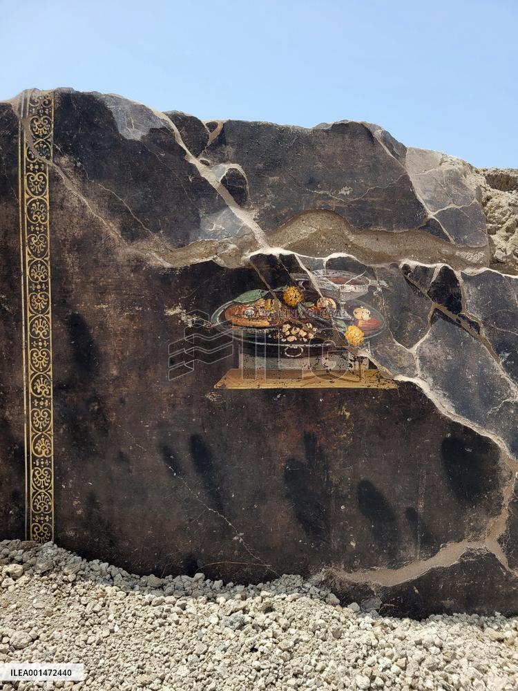 Pompeii  - Discovery Of A Still Life Painting With Pizza Ancestor