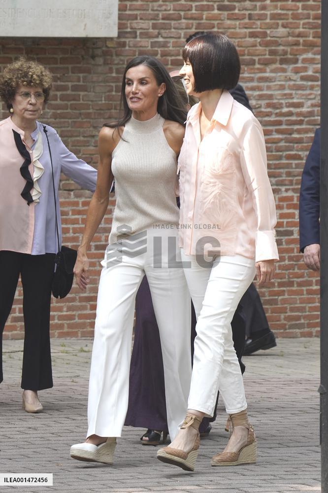 Queen Letizia Attends A Meeting - Madrid