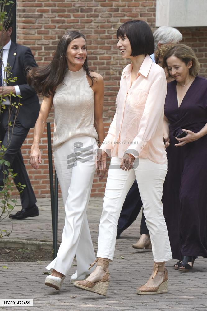 Queen Letizia Attends A Meeting - Madrid