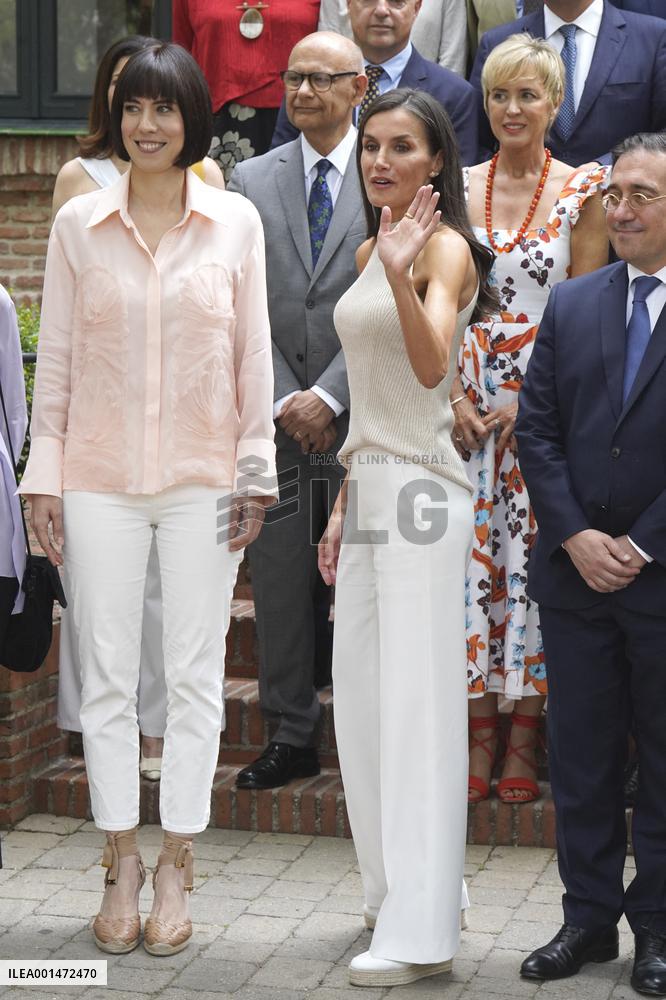 Queen Letizia Attends A Meeting - Madrid