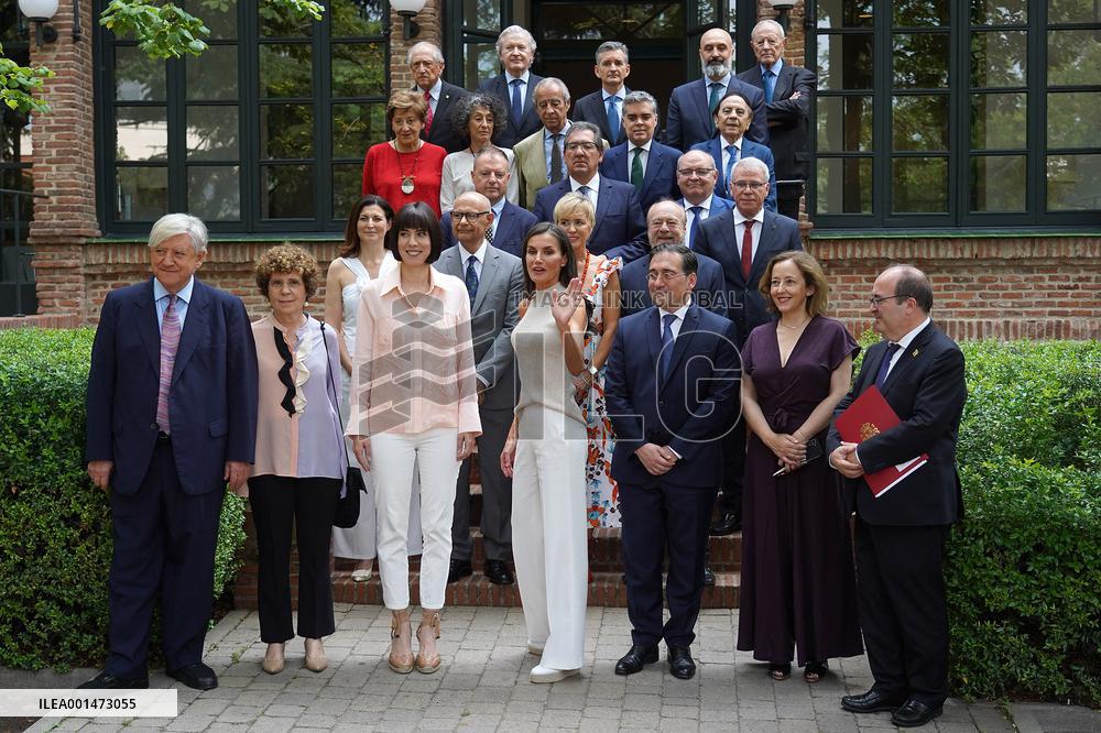 Queen Letizia Attends A Meeting - Madrid