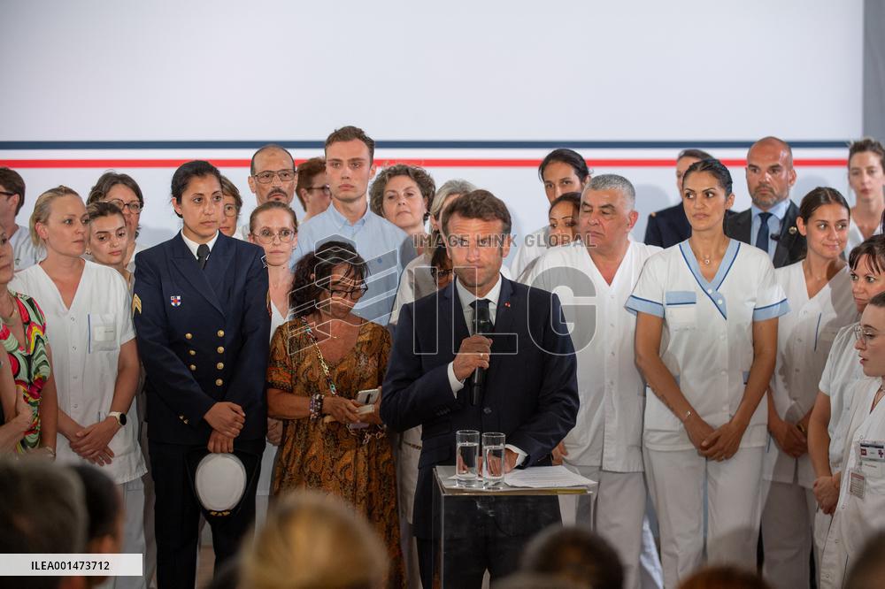 Emmanuel Macron Visit To Marseille - Day Two