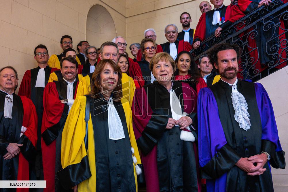 Angela Merkel Receives Honorary Doctorate - Paris