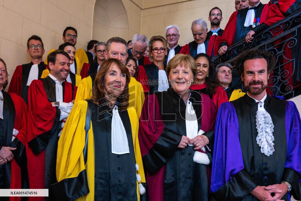 Angela Merkel Receives Honorary Doctorate - Paris