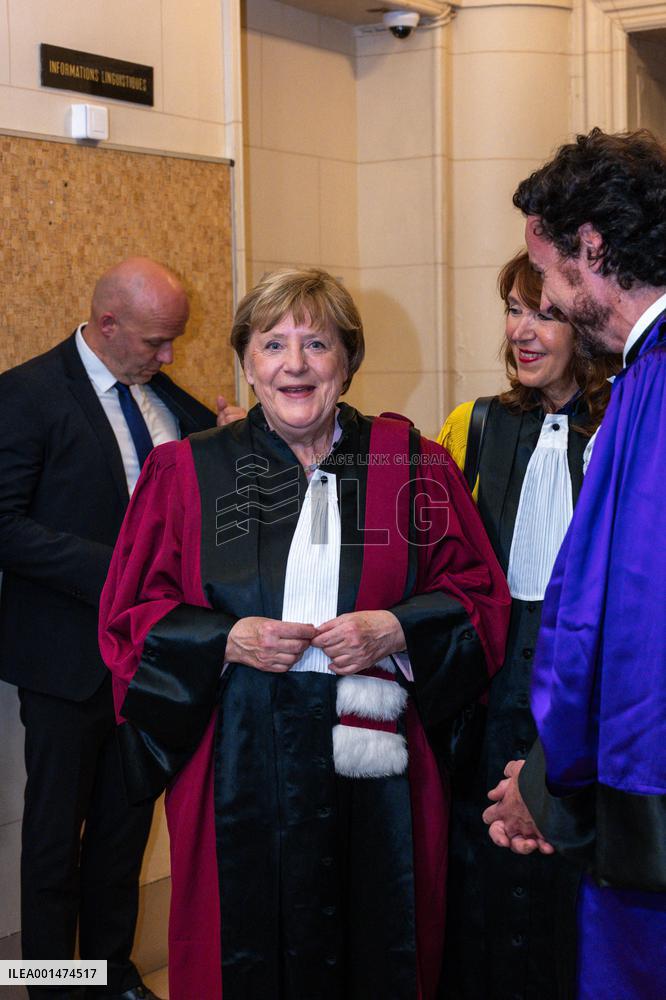 Angela Merkel Receives Honorary Doctorate - Paris