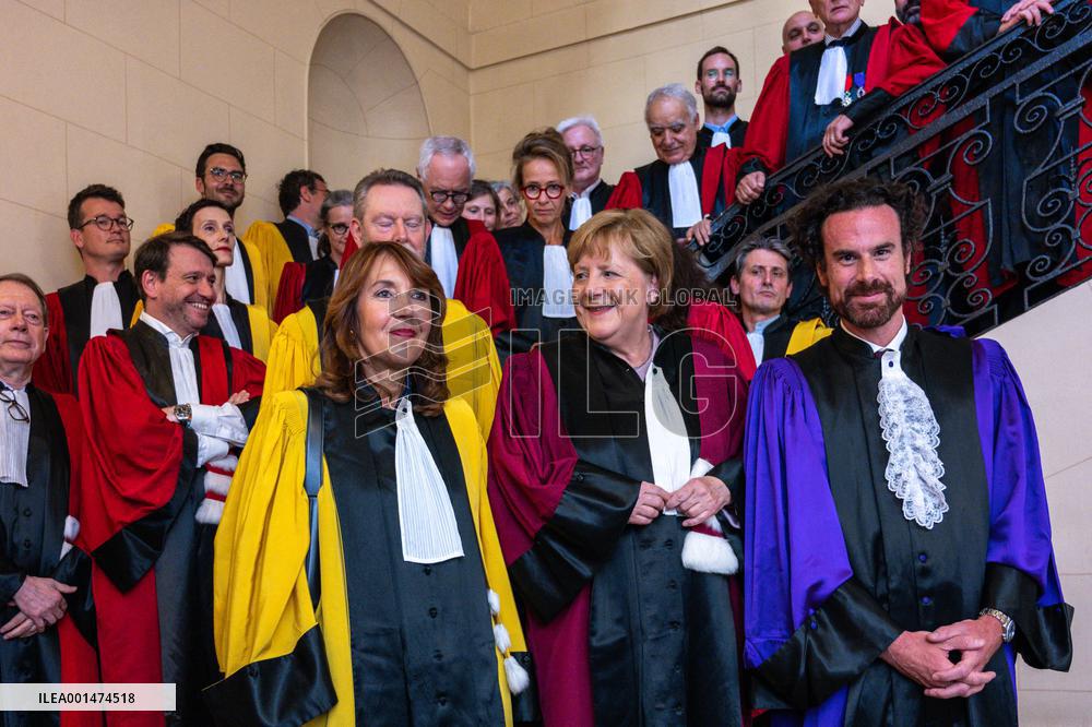 Angela Merkel Receives Honorary Doctorate - Paris
