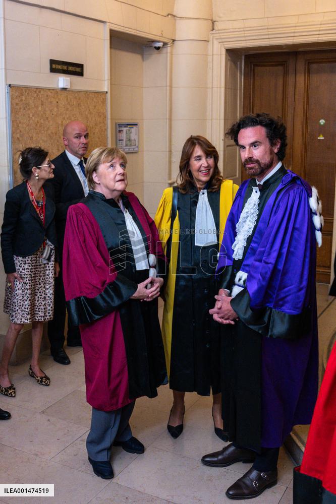 Angela Merkel Receives Honorary Doctorate - Paris