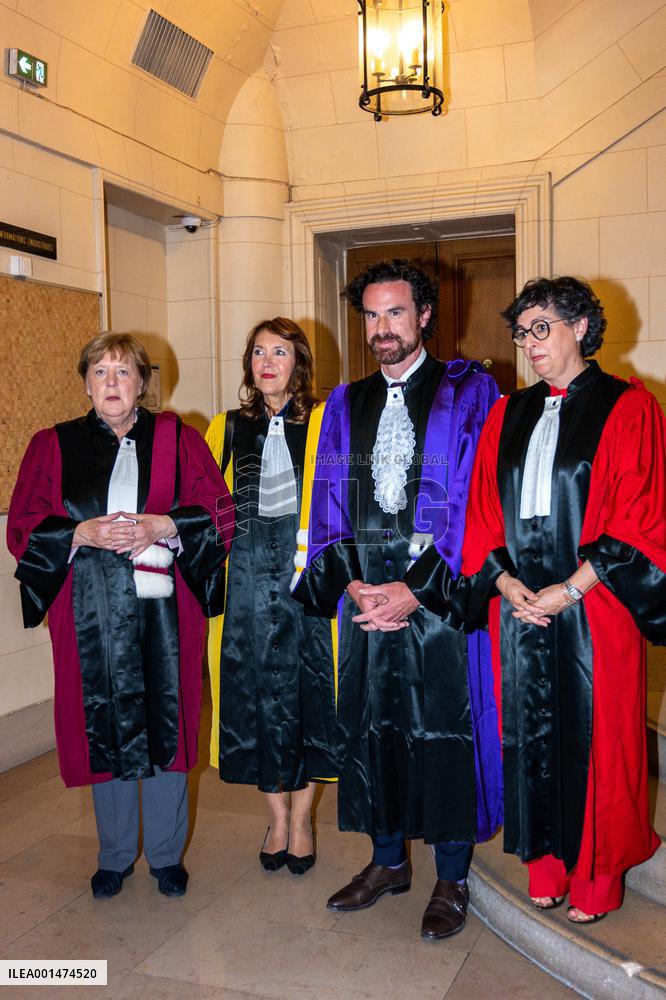 Angela Merkel Receives Honorary Doctorate - Paris