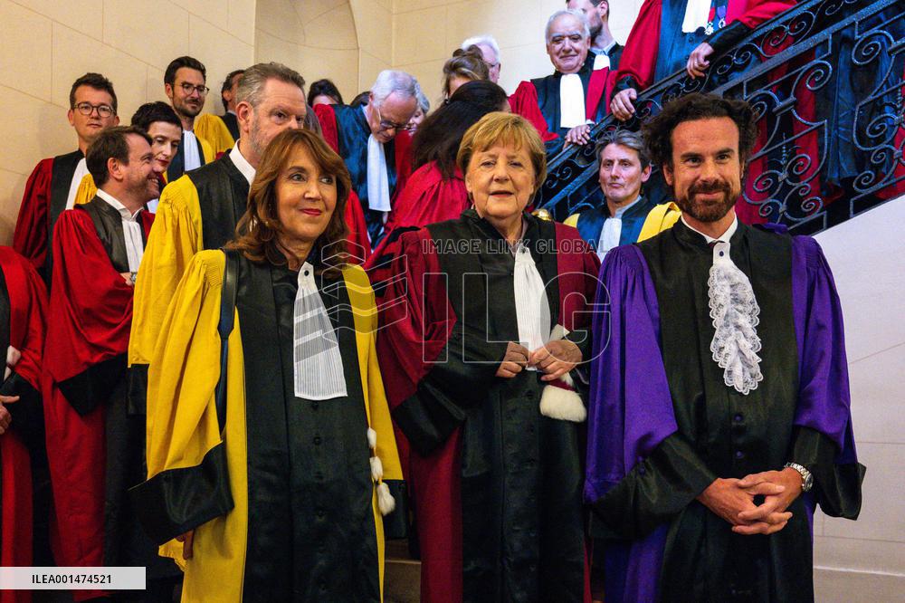 Angela Merkel Receives Honorary Doctorate - Paris