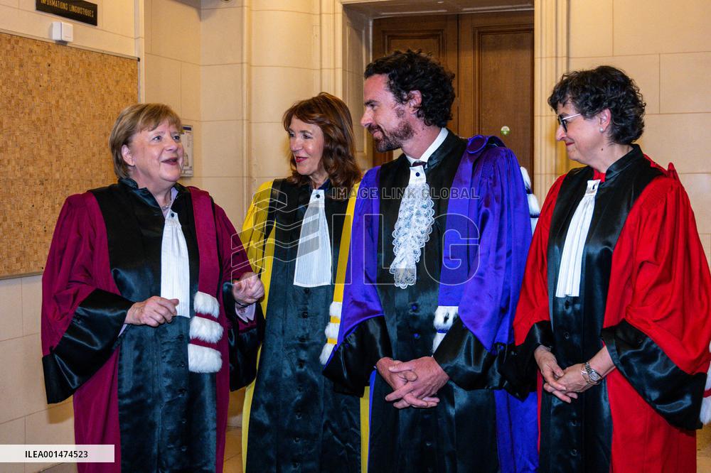 Angela Merkel Receives Honorary Doctorate - Paris