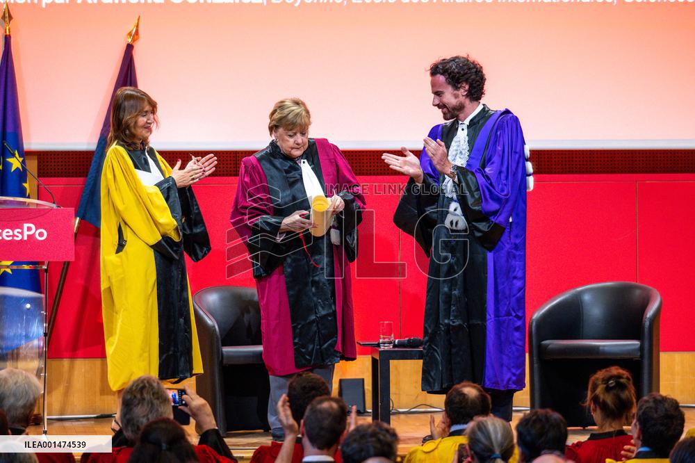 Angela Merkel Receives Honorary Doctorate - Paris