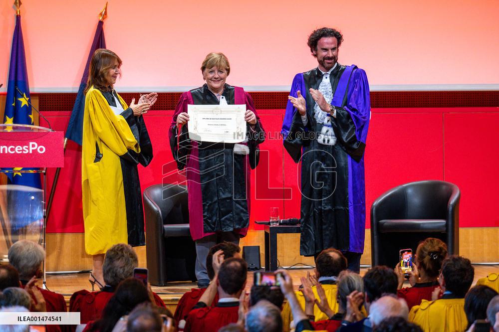 Angela Merkel Receives Honorary Doctorate - Paris